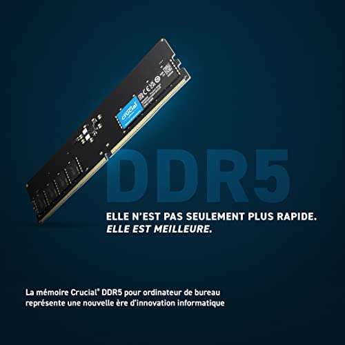 Crucial 32GB DDR5 4800MT CL40 RAM Kit - £52.12 @ Amazon France