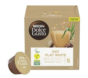 NESCAFE Dolce Gusto Plant Based Oat Flat White Coffee Pods - Pack of 12 || Almond Flat White Coffee Pods - Pack of 12 97p Free C&C