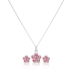 Children's Silver Pink Crystal Flower Pendant & Earrings Set £15.99 click & collect with discount code code @ H Samuel