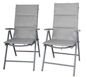 Chicreat Camping Folding Chairs with Upholstery, Set of 2, Silver/Grey - £70.20 @ Amazon