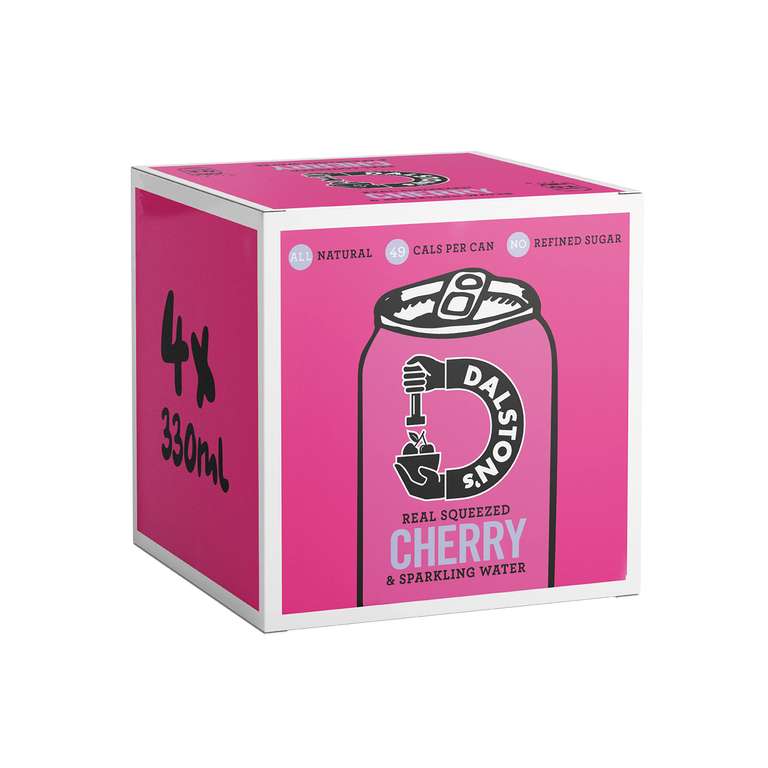 Dalston’s Sparkling Cherry Soda (4 x 330ml) - Real Pressed Cherries & Sparkling Water (£2.55/£2.70 with Subscribe & Save)