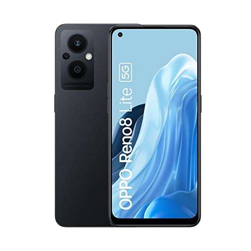 OPPO Reno8 Lite 5G Smartphone,Snapdragon 695 5G, 6.4” AMOLED FHD+ 60Hz, 64MP rear camera, RAM 8GB + ROM 128GB - £179 @ Amazon