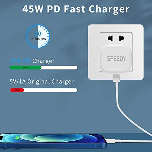 SPEEDY 45W Foldable (2X port) USB-C GaN Charger - £18.99 Sold by VEN-DENS Dispatched by Amazon