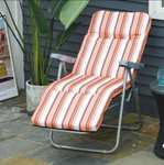 Outsunny Set of 2 Garden Sun Lounger Outdoor Reclining Cushioned Seat Foldable Adjustable Recliner - Orange and White