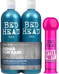 Bed Head by TIGI Recovery Daily Shampoo, Conditioner and After Party Smoothing Cream - £15.35 @ Amazon