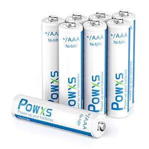 POWXS AAA Rechargeable Batteries, High-Capacity, Pack of 8 - £7.99 sold by POWXS Fulfilled by Amazon