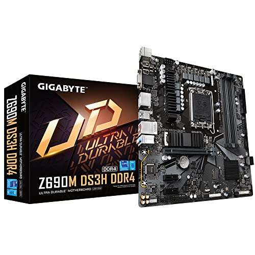 Gigabyte Z690M DS3H DDR4 Micro ATX Motherboard - 2x PCIe 4.0 M.2 & USB 3.2 Gen2 Type-C - £139.99 @ Amazon