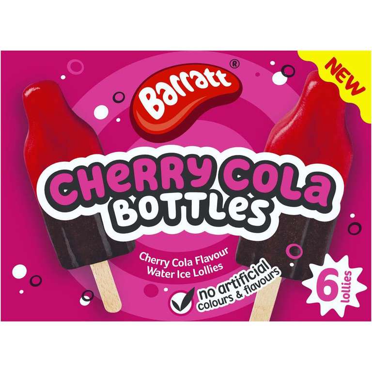 Barratt Cherry Cola Bottles 6 Ice Lollies