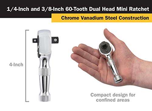 Titan Tools 12103 1/4 and 3/8-Inch Drive Mini Ratchet