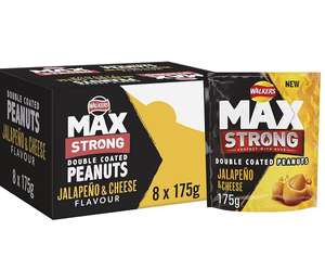 Walkers Max Double Coated Peanuts Jalapeno and Cheese Flavour 8 x 175g - Best Before 30 Mar 2024 - min spend £22.50