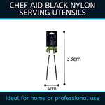 Chef Aid 10E02408 Nylon Serving Tongs BPA Free Kitchen Utensil - for use with Non-Stick Cookware
