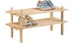 Argos Home 2 Shelf Shoe Storage Rack - Solid Pine - £4.80 With Code Free Collection (+ 20% Off Other Selected Indoor Furniture) @ Argos