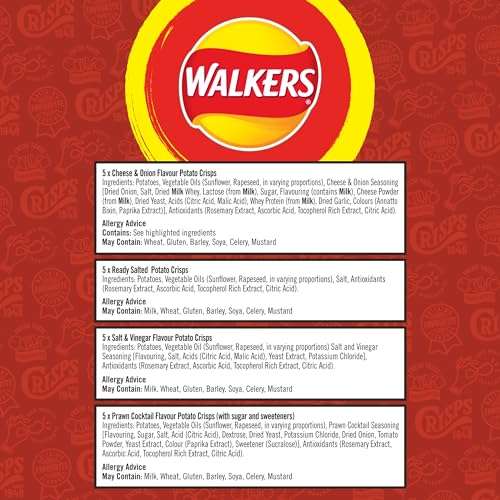 Walkers Classic Variety Multipack Crisps Box 20x25g (£3.40/£3.60 subscribe and save)
