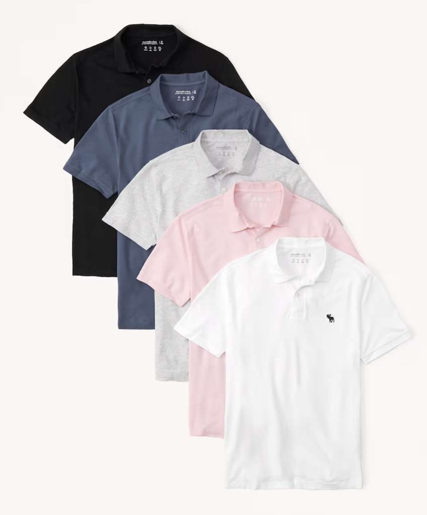 Abercrombie and Fitch 5 x Polo shirts - free click and collect | hotukdeals
