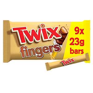 Twix Chocolate Biscuit Fingers Multipack, 9 x 23g - £1.25 @ Amazon