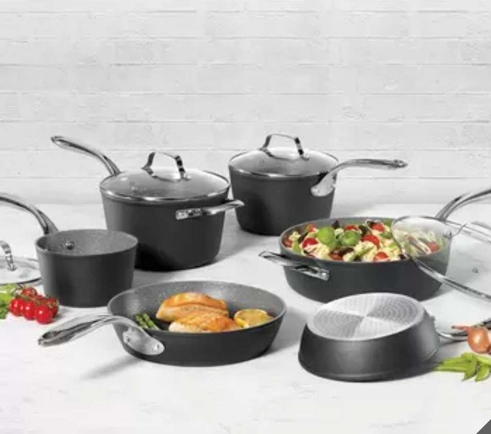 Starfrit The Rock 10 Piece Cookware Set with Stainless Steel