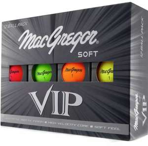 MacGregor VIP Soft Coloured 12 Pack Golf Balls - Free C&C