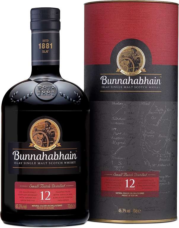 Bunnahabhain 12 Single Malt Whisky 70CL 46% ABV - (Or £36.83 With S&S)