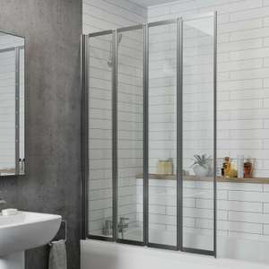 Luxura Bathroom 4-Panel Folding Shower Screen Chrome 1000mm Reversible 4mm Glass £94.47 / £85.02 with code (Select Users) @ eBay/Plumbworld