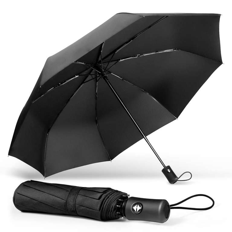 TechRise Windproof Automatic Folding Travel Umbrella 8 Ribs Auto Open and Close with code