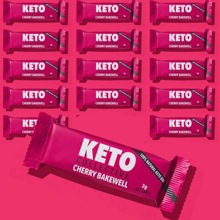 15 x Keto Collective Cherry Bakewell Vegan 40g Bars - Best Before 18/07/2023 - £4.99 (£20 Min Spend) @ Discount Dragon