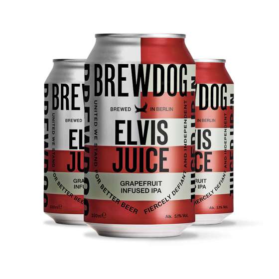 12 x Brewdog Elvis Juice Grapefruit Infused IPA 330ml Beer Cans 5.1% Best Before 21/03/23 £8.99 (£20 minimum spend) @ Discount Dragon