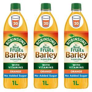 3 Bottles of Robinsons Fruit & Barley, Orange Squash 1 L - £3 / £2.44 Subscribe & Save @ Amazon
