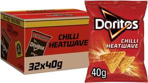 Doritos Chilli Heatwave Vegetarian Tortilla Chips, Perfect for Snacking 40g (Case of 32) £14.08 / £12.67 Subscribe & Save @ Amazon