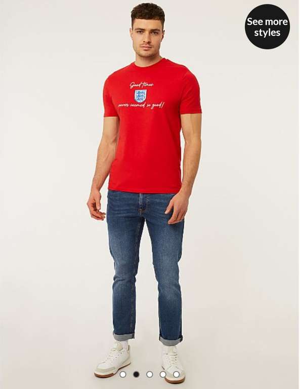 Red Good Times England Football T-shirt - £3 + Free Click & Collect @ George (Asda)
