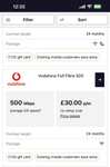 Vodafone Full Fibre broadband 500mbps - £30pm 24m with £150 Amazon voucher via Gifthub @ Uswitch / Vodafone