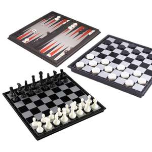 3-in-1 Portable Folding Magnetic Chess - Black / Sold & Shipped By Livingandhome