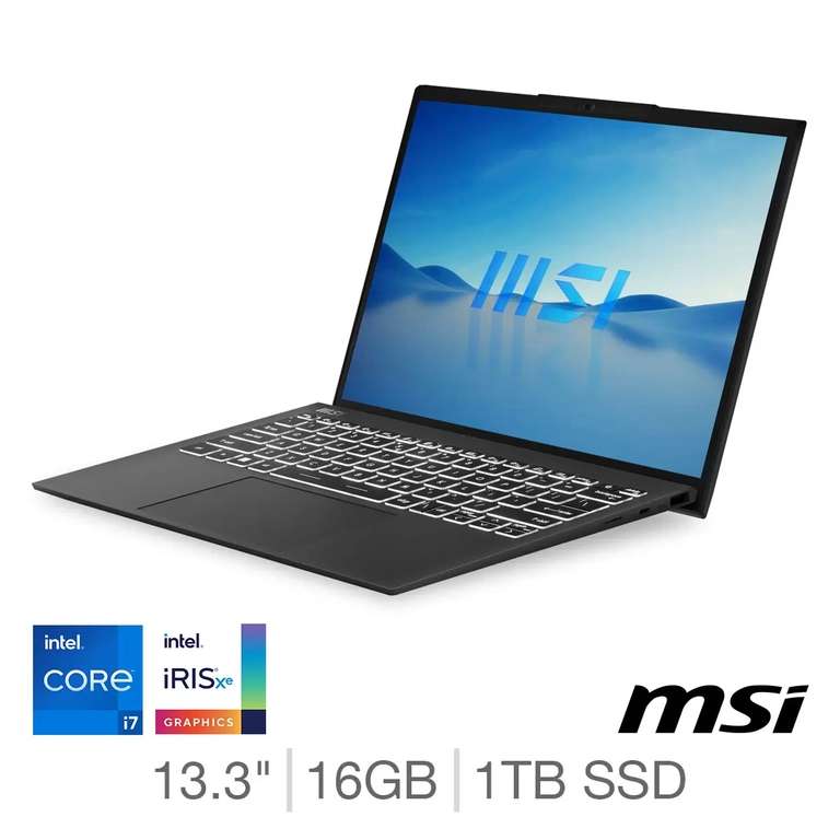 MSI Prestige 13 Evo Intel i7-1360P 16GB RAM 1TB SSD Iris Xe Graphics 13.3 " FHD+ IPS Display 0.99kg Fingerprint Sensor (membership required)