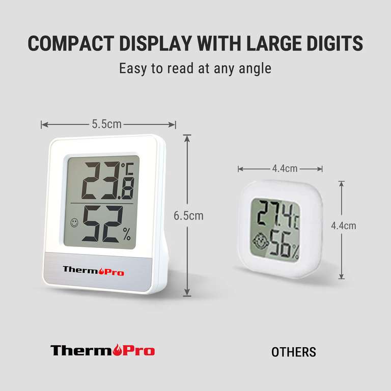 ThermoPro TP49-2 Digital Room Thermometer Indoor Hygrometer Mini