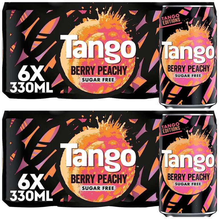 12 x Britvic Tango Sugar Free Soft Drink - Tango Berry Peachy, 330 m £3.98 (Usually dispatched within 1 to 3 weeks) @ Amazon