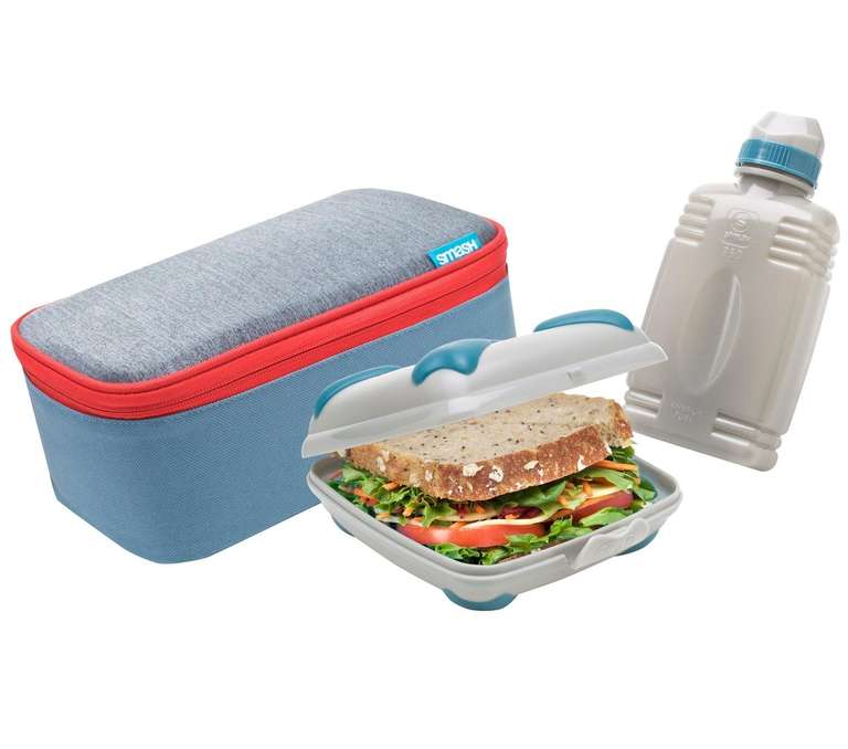 Smash Grey Blue Lunch Box Bag And Bottle - 350ml Now £4.29 with Free Click and Collect From Argos