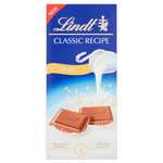 Lindt Classic Recipe Milk / Hazelnut / Crispy 125g bars - £1.25 each (Clubcard price) @ Tesco