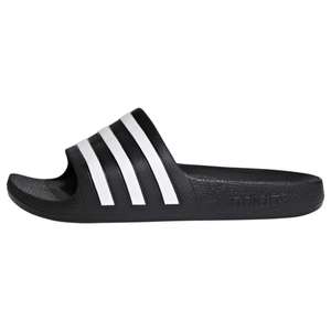 adidas Unisex Kid's Adilette Aqua Slide Sandal, Black & White, Size 13