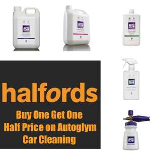 Buy One Get One Half Price on All Autoglym Car Cleaning - Free Collection @ Halfords