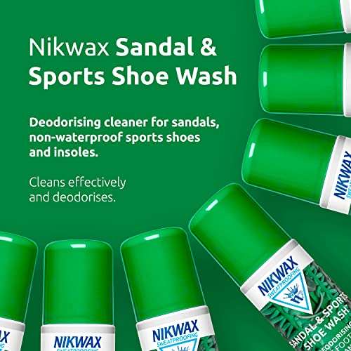 Nikwax BASEWASH 1L + SANDAL & SPORTS SHOE WASH, High Performance Deodorising Sports Fabric Cleaner & Conditioner - Sold by Nikwax Ltd