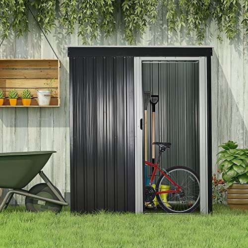 Outsunny 5 x 3ft Garden Storage Shed with Sliding Door and Sloped Roof, Black - £129.99 @ Amazon / Sold by MHSTAR (Prime Exclusive Deal)