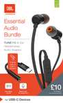 JBL Tune 110 Wired Earphones + Kit 3.5mm - USB c Adapter / Or In White With 3.5mm - Lightning Adapter