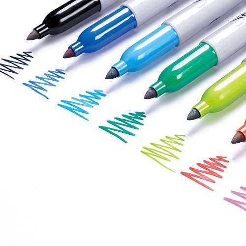 Sharpie Permanent Markers | Fine Point | Assorted Colours | 12 Count (£5.53/£6.18 subscribe and save)