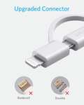Anker PowerLine II 3-in-1 Cable, Lightning/Type C/Micro USB Cable for iPhone, and Andriod (3ft) (White) Sold by AnkerDirect UK