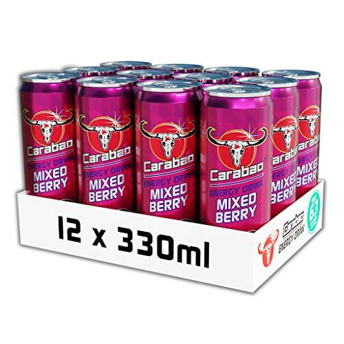 Carabao Energy Drink Mixed Berry, 12 x 330ml Cans - £4.75 S&S + 20% Voucher applied to First S&S Order on Checkout. (Account Specific)