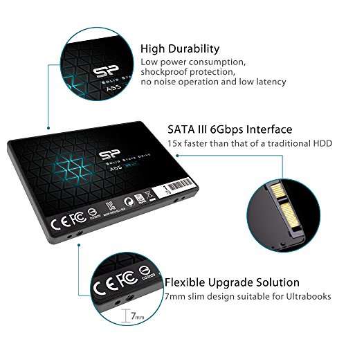 Silicon Power SSD 1TB 3D NAND A55 SLC Cache Performance Boost 2.5 inch SATA III 7mm (0.28") sold by SP Europe @ Amazon