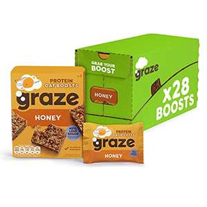 Graze Protein Oat Boosts, Honey, 30g - Healthy Snack with Whole Oats (28 Snacks - 7 Packs of 4) £10.50 @ Amazon