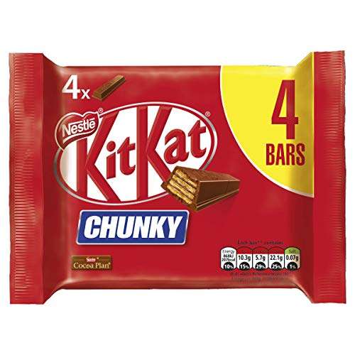 Kit Kat Chunky Milk Chocolate Bar Multipack, 4 x 40g (£1.35 / £1.27 with Voucher/S&S)
