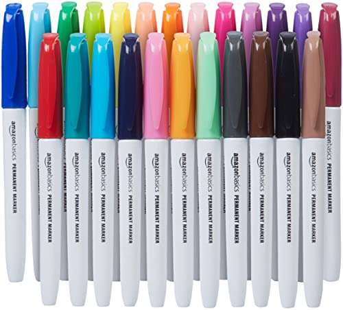 Amazon Basics Permanent Markers, Assorted Colours, 24-Pack £5.77 @ Amazon