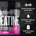 Warrior Creatine Monohydrate Powder 300g, Proven to Improve Physical Performance & Recovery, 60 x 5g Servings - Blazin' Berry Flavour