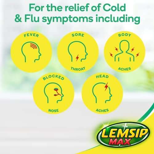 Lemsip Max Cold and Flu Lemon Sachets, With Paracetamol, Pack Of 10 - £3.29 @ Amazon